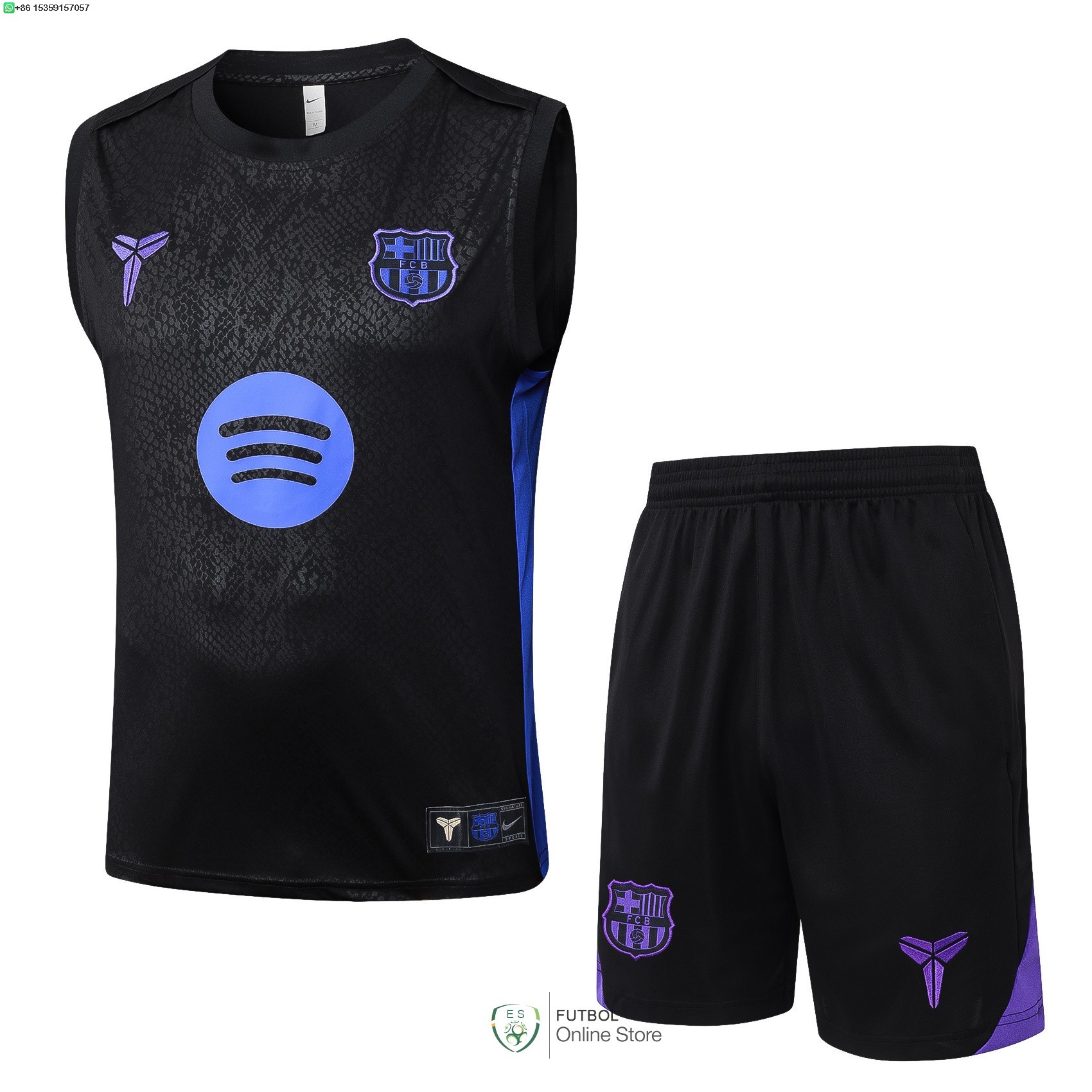 Entrenamiento Sin Mangas Conjunto Completo Barcelona 25/2026 Negro I Purpura