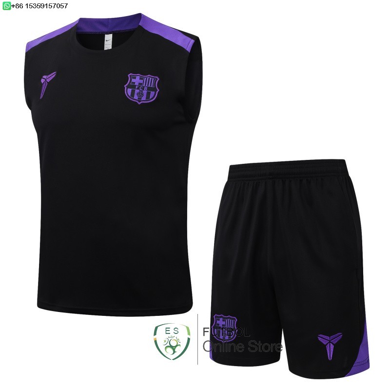 Entrenamiento Sin Mangas Conjunto Completo Barcelona 25/2026 Negro Purpura