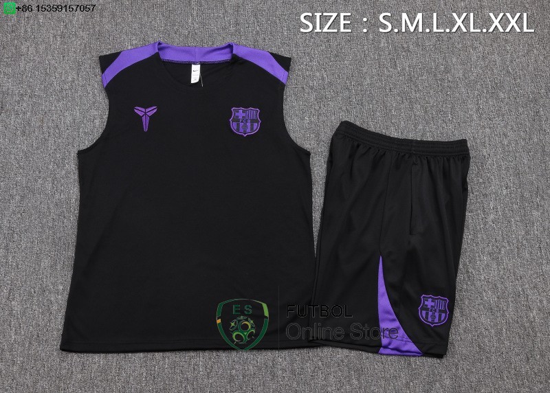 Entrenamiento Sin Mangas Conjunto Completo Barcelona 25/2026 Negro Purpura