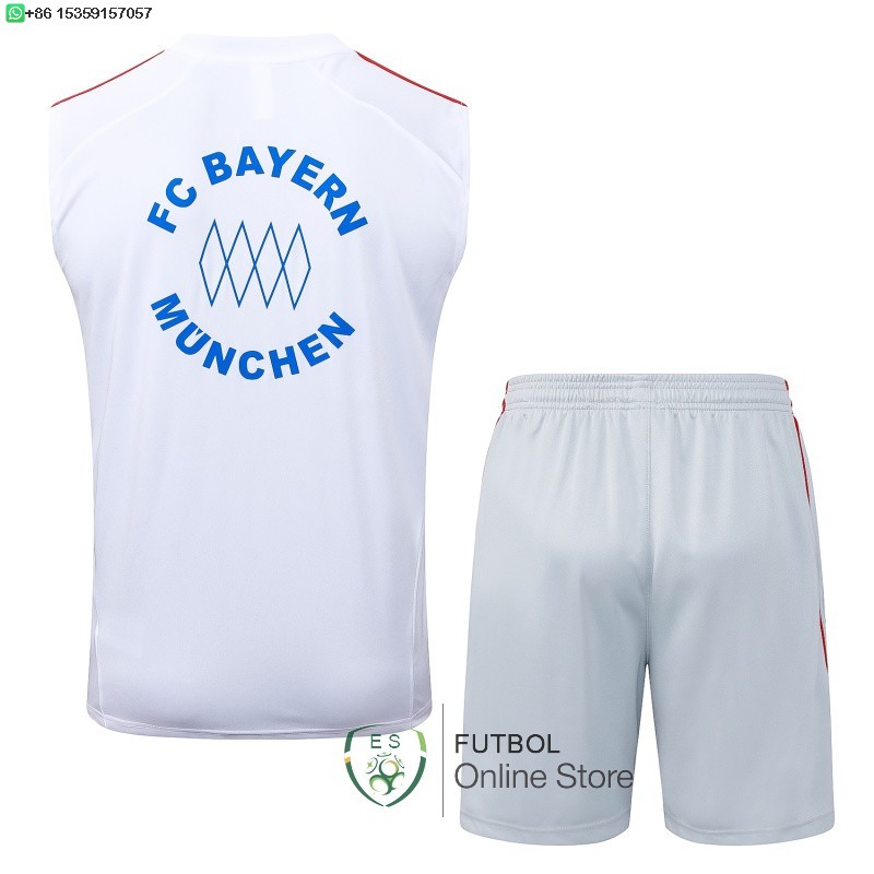 Entrenamiento Sin Mangas Conjunto Completo Bayern Munich 25/2026 Blanco Azul