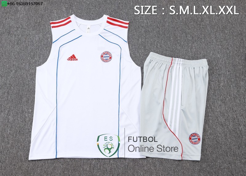 Entrenamiento Sin Mangas Conjunto Completo Bayern Munich 25/2026 Blanco Azul