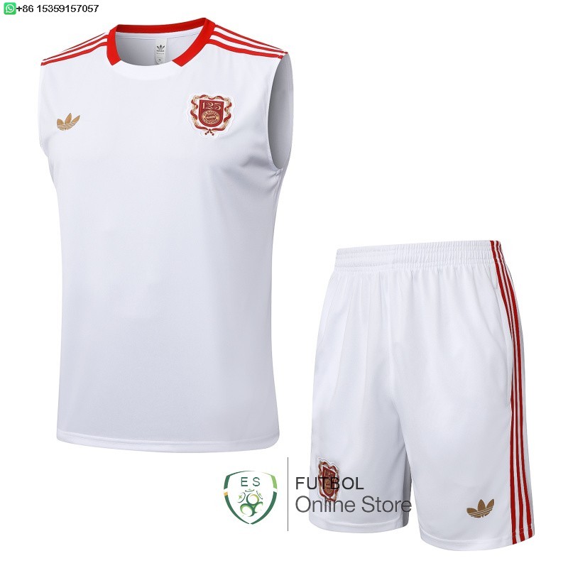Entrenamiento Sin Mangas Conjunto Completo Bayern Munich 25/2026 Blanco Rojo