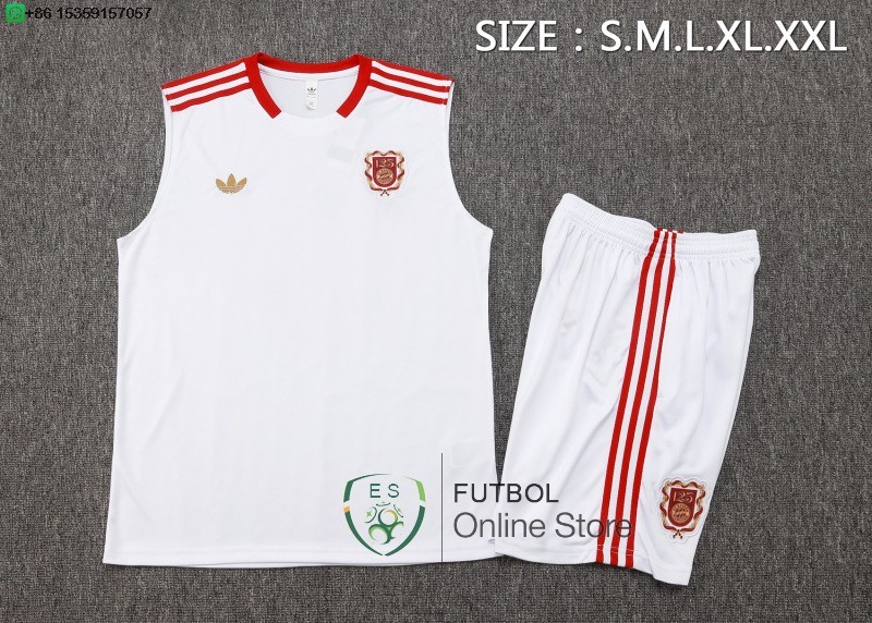 Entrenamiento Sin Mangas Conjunto Completo Bayern Munich 25/2026 Blanco Rojo