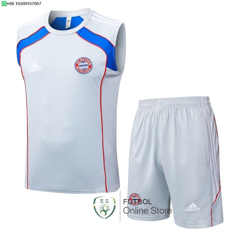 Entrenamiento Sin Mangas Conjunto Completo Bayern Munich 25/2026 Gris Azul