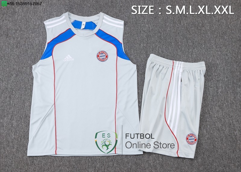 Entrenamiento Sin Mangas Conjunto Completo Bayern Munich 25/2026 Gris Azul