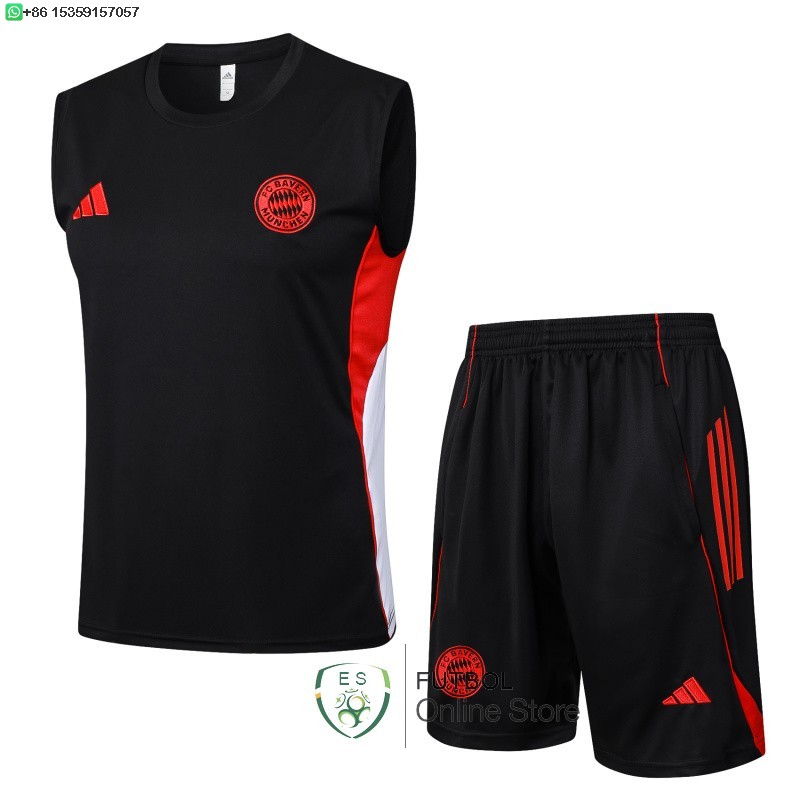 Entrenamiento Sin Mangas Conjunto Completo Bayern Munich 25/2026 Negro Rojo