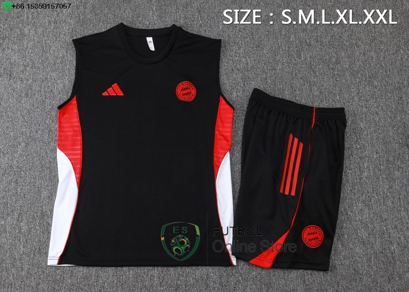 Entrenamiento Sin Mangas Conjunto Completo Bayern Munich 25/2026 Negro Rojo