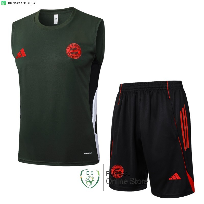 Entrenamiento Sin Mangas Conjunto Completo Bayern Munich 25/2026 Verde Marino