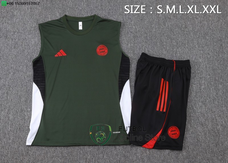 Entrenamiento Sin Mangas Conjunto Completo Bayern Munich 25/2026 Verde Marino
