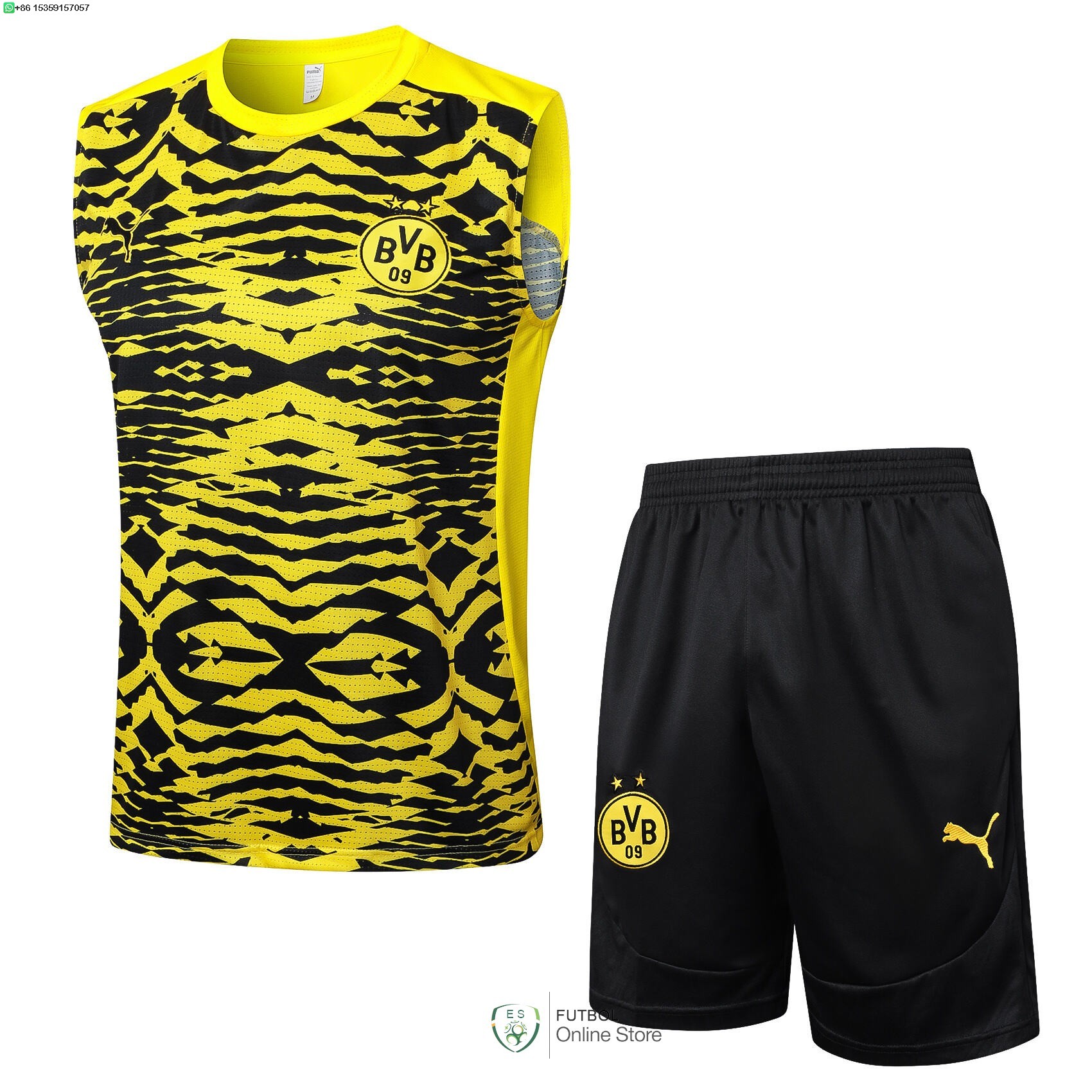 Entrenamiento Sin Mangas Conjunto Completo Borussia Dortmund 24/2025 Amarillo Negro