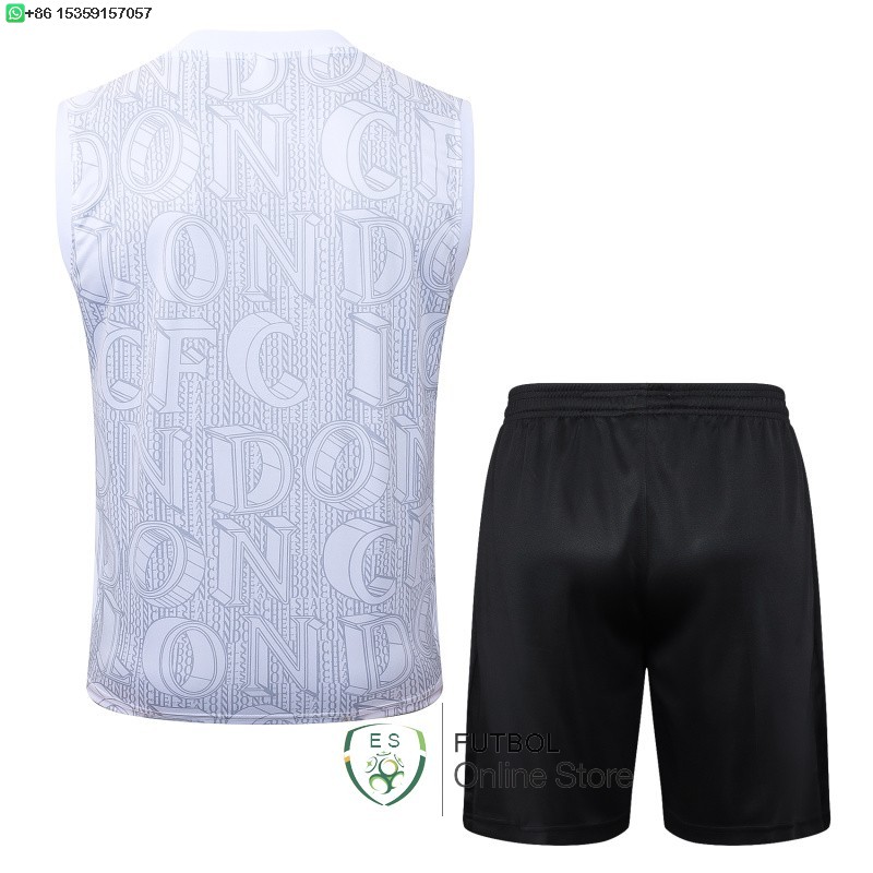 Entrenamiento Sin Mangas Conjunto Completo Chelsea 25/2026 Blanco Azul Negro