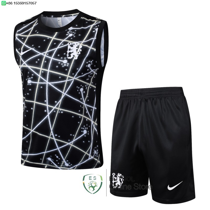 Entrenamiento Sin Mangas Conjunto Completo Chelsea 25/2026 Negro Blanco