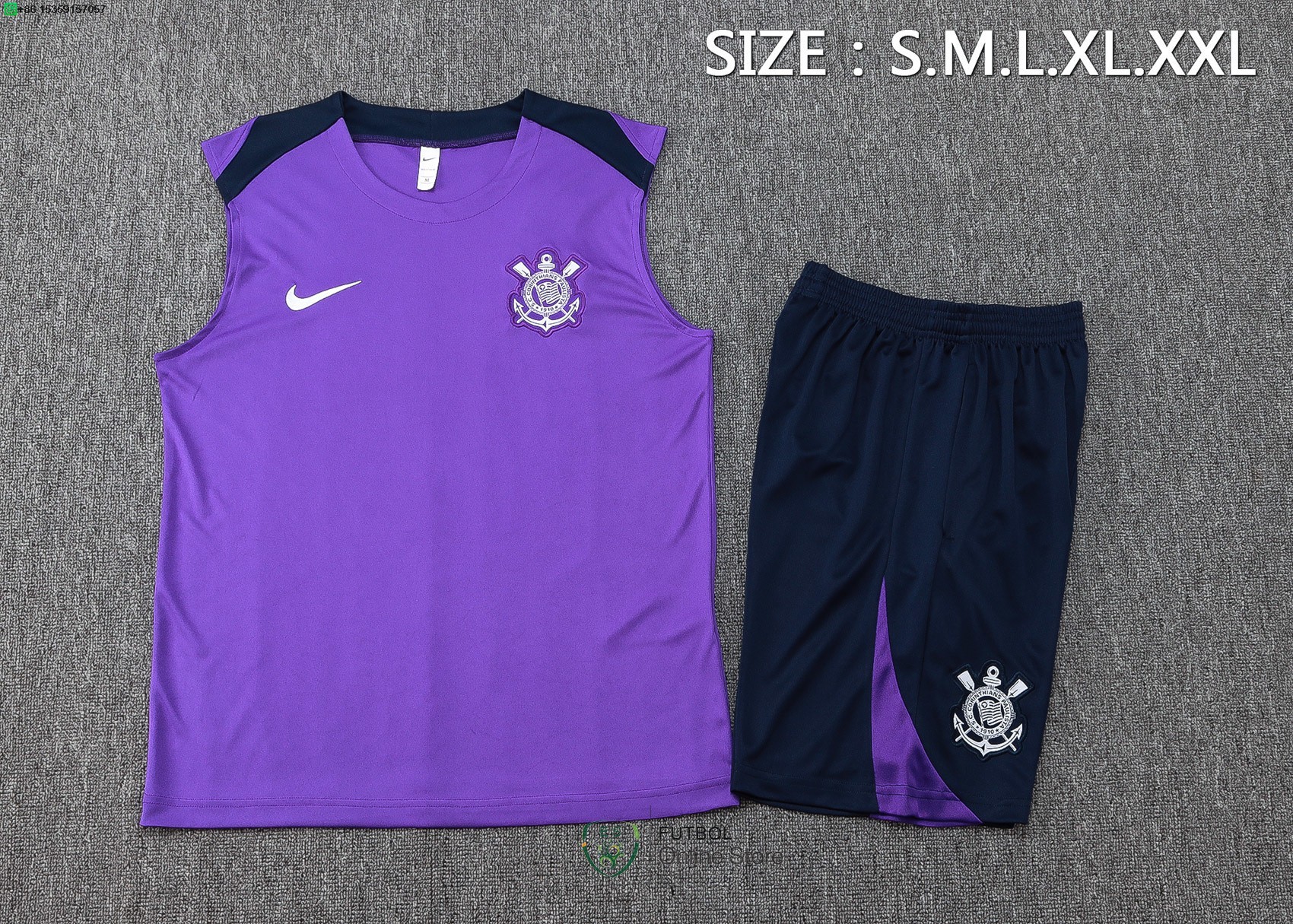 Entrenamiento Sin Mangas Conjunto Completo Corinthians Paulista 25/2026 Purpura Negro