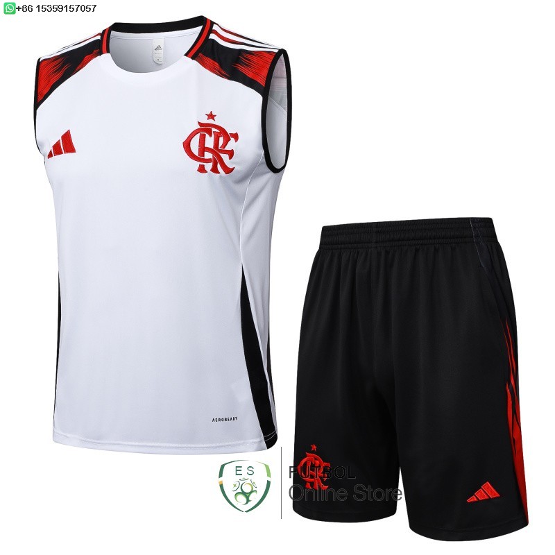 Entrenamiento Sin Mangas Conjunto Completo Flamengo 25/2026 Blanco Negro