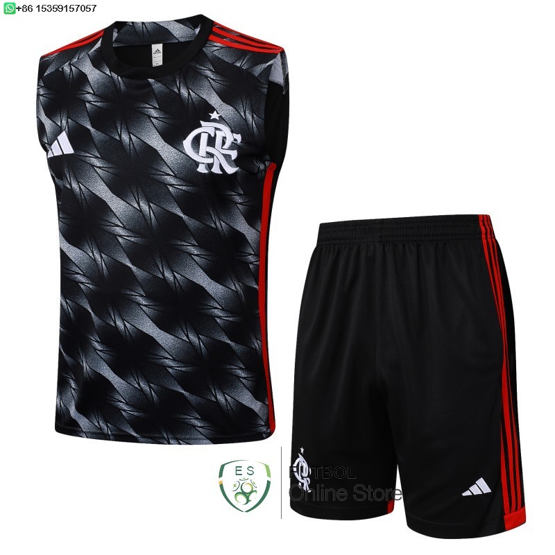 Entrenamiento Sin Mangas Conjunto Completo Flamengo 25/2026 Gris Negro