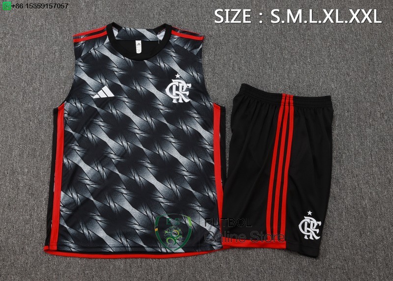 Entrenamiento Sin Mangas Conjunto Completo Flamengo 25/2026 Gris Negro