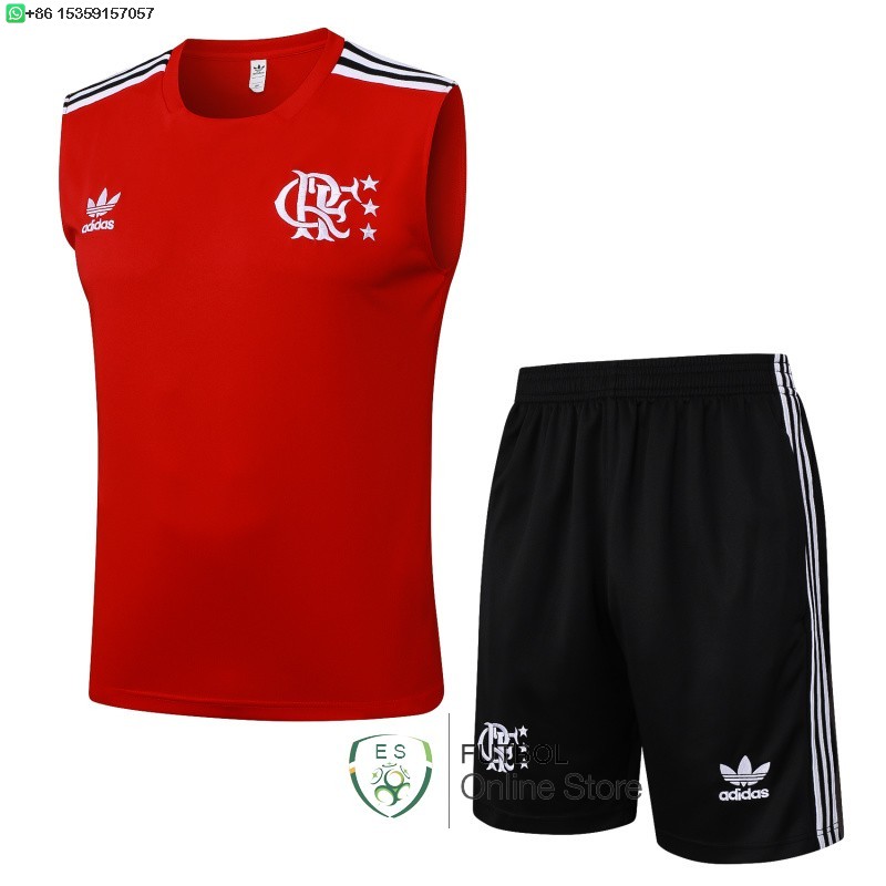 Entrenamiento Sin Mangas Conjunto Completo Flamengo 25/2026 Rojo II Negro