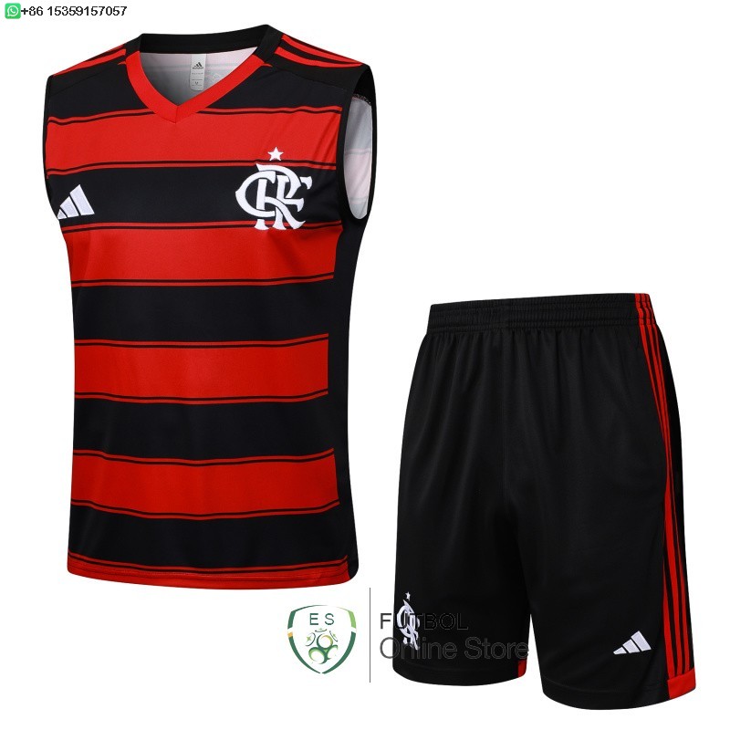 Entrenamiento Sin Mangas Conjunto Completo Flamengo 25/2026 Rojo Negro