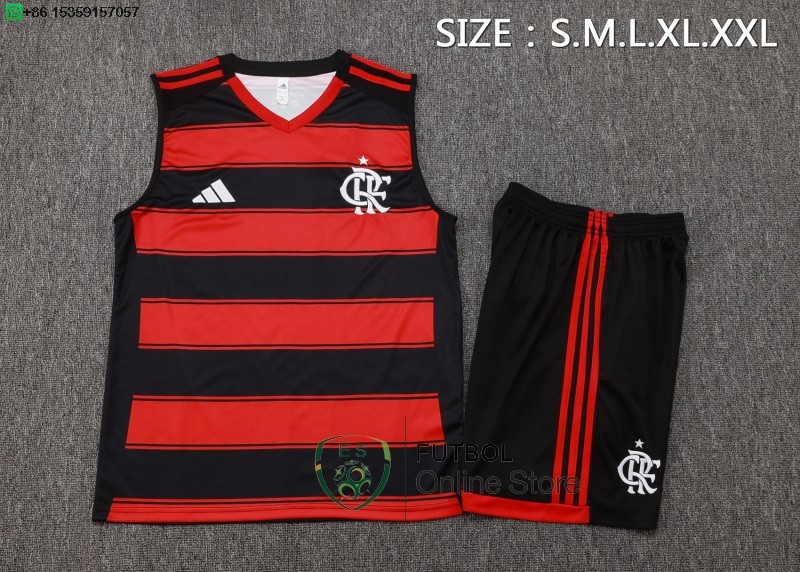 Entrenamiento Sin Mangas Conjunto Completo Flamengo 25/2026 Rojo Negro