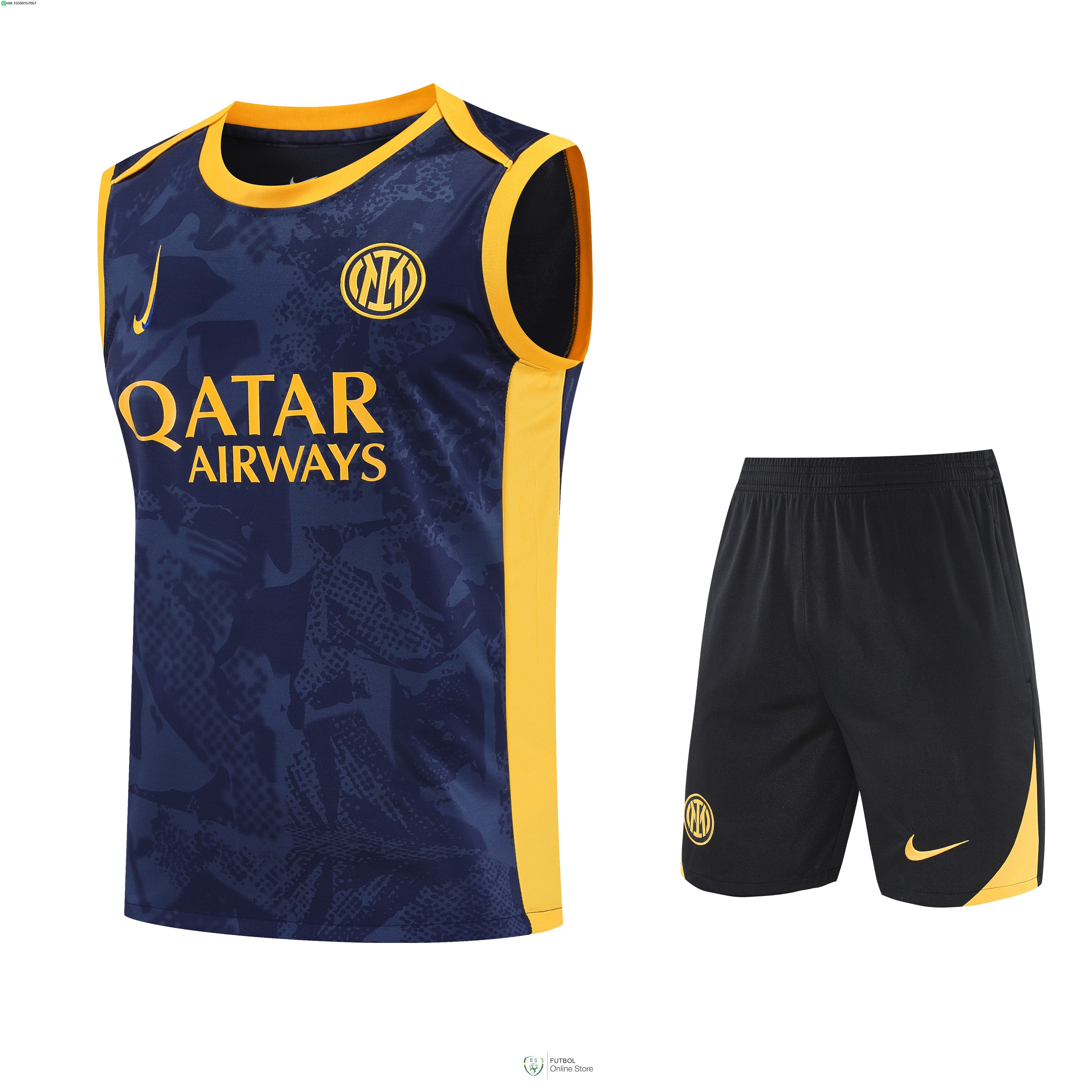 Entrenamiento Sin Mangas Conjunto Completo Inter Milan 25/2026 Azul Amarillo