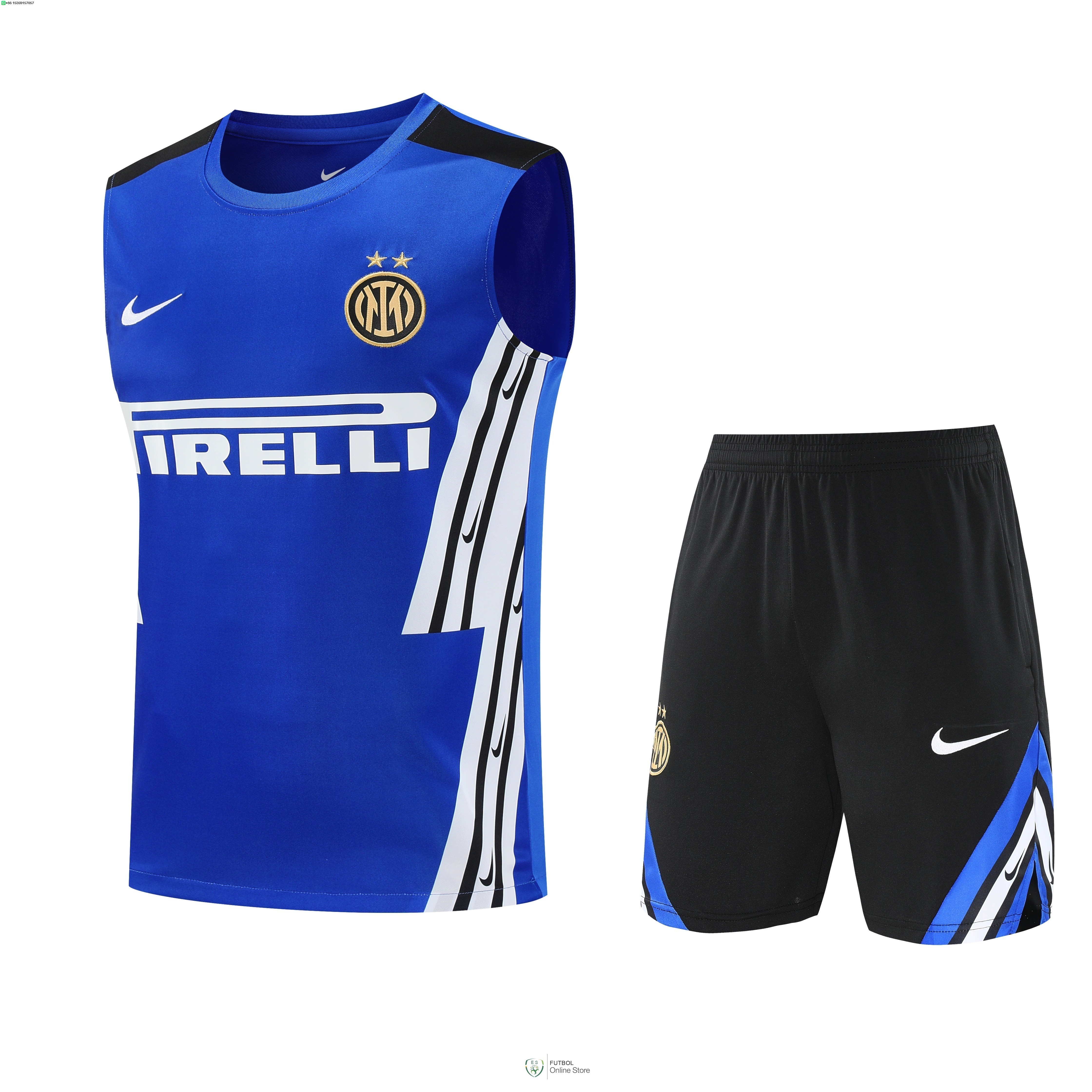 Entrenamiento Sin Mangas Conjunto Completo Inter Milan 25/2026 Azul Negro