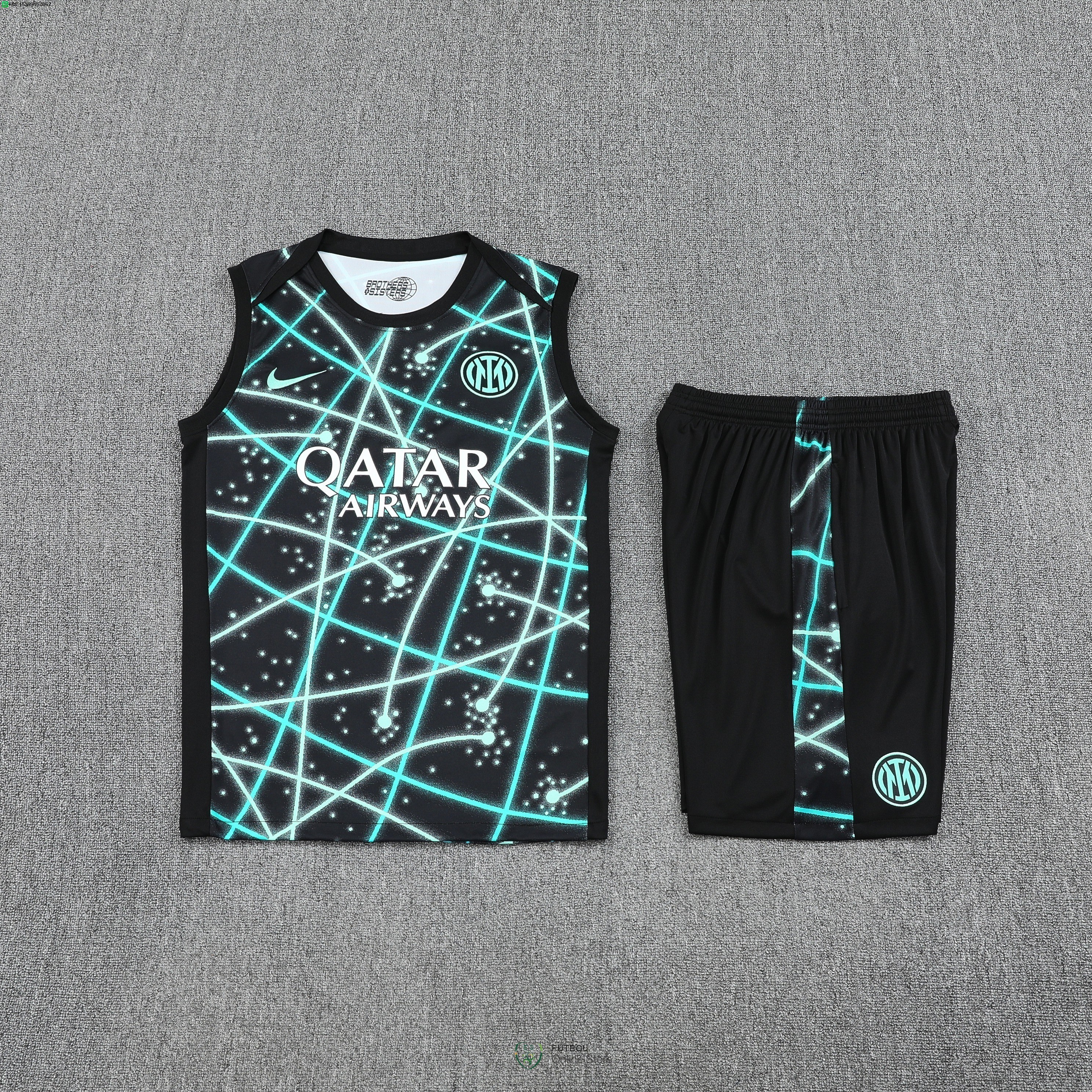 Entrenamiento Sin Mangas Conjunto Completo Inter Milan 25/2026 Verde Negro