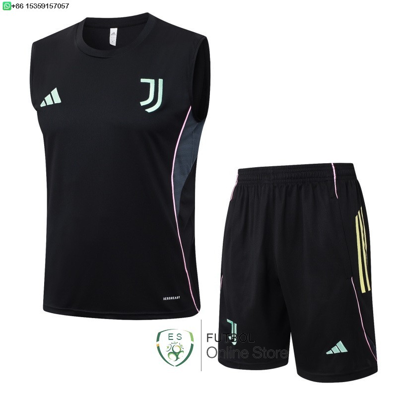 Entrenamiento Sin Mangas Conjunto Completo Juventus 25/2026 Negro Rosa