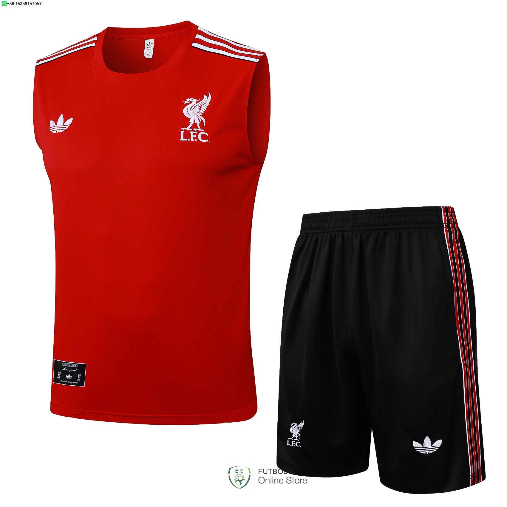 Entrenamiento Sin Mangas Conjunto Completo Liverpool 25/2026 Rojo I Negro