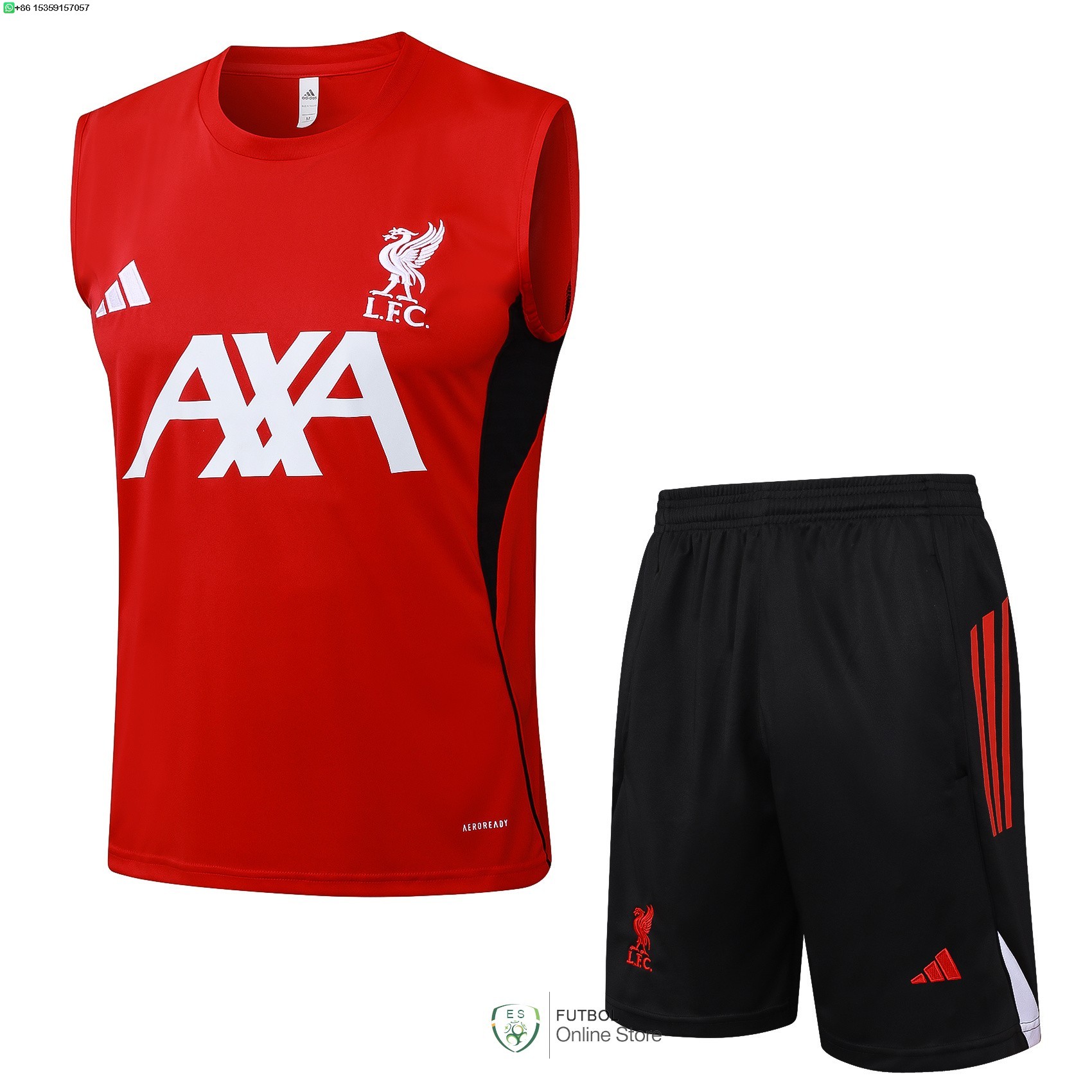 Entrenamiento Sin Mangas Conjunto Completo Liverpool 25/2026 Rojo Negro
