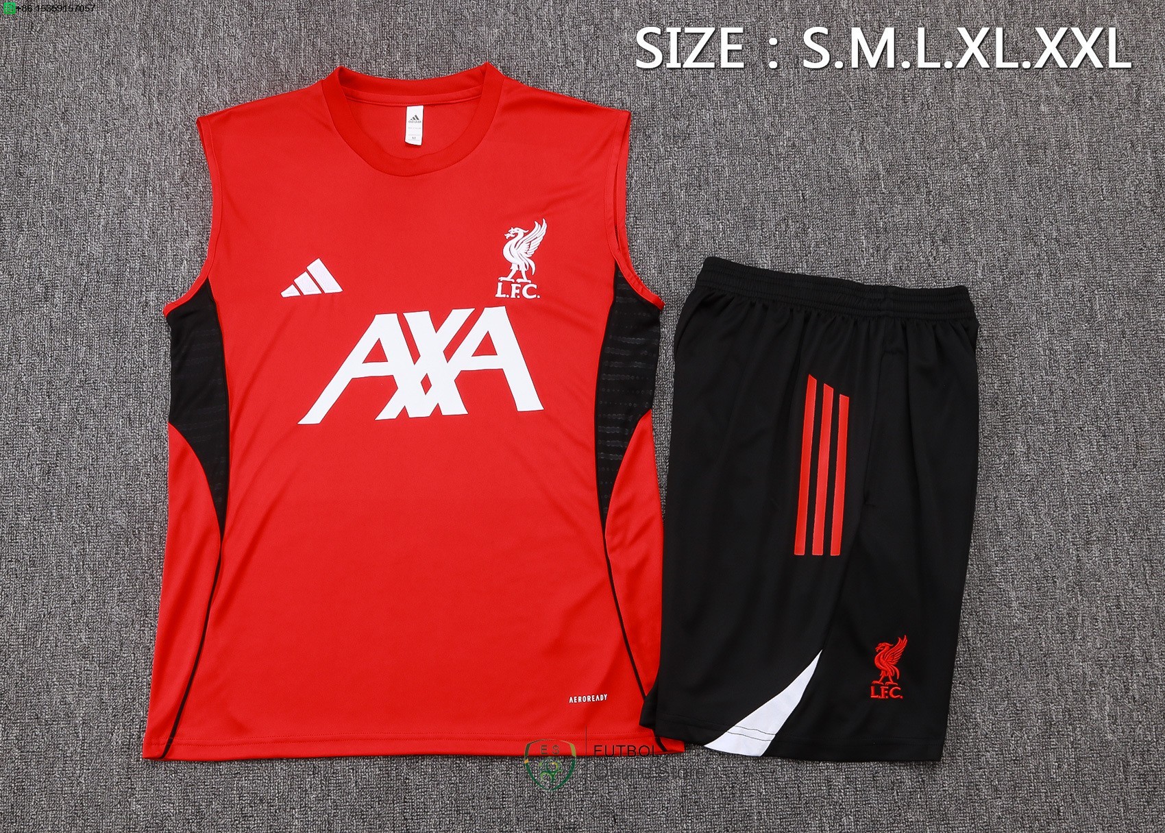 Entrenamiento Sin Mangas Conjunto Completo Liverpool 25/2026 Rojo Negro