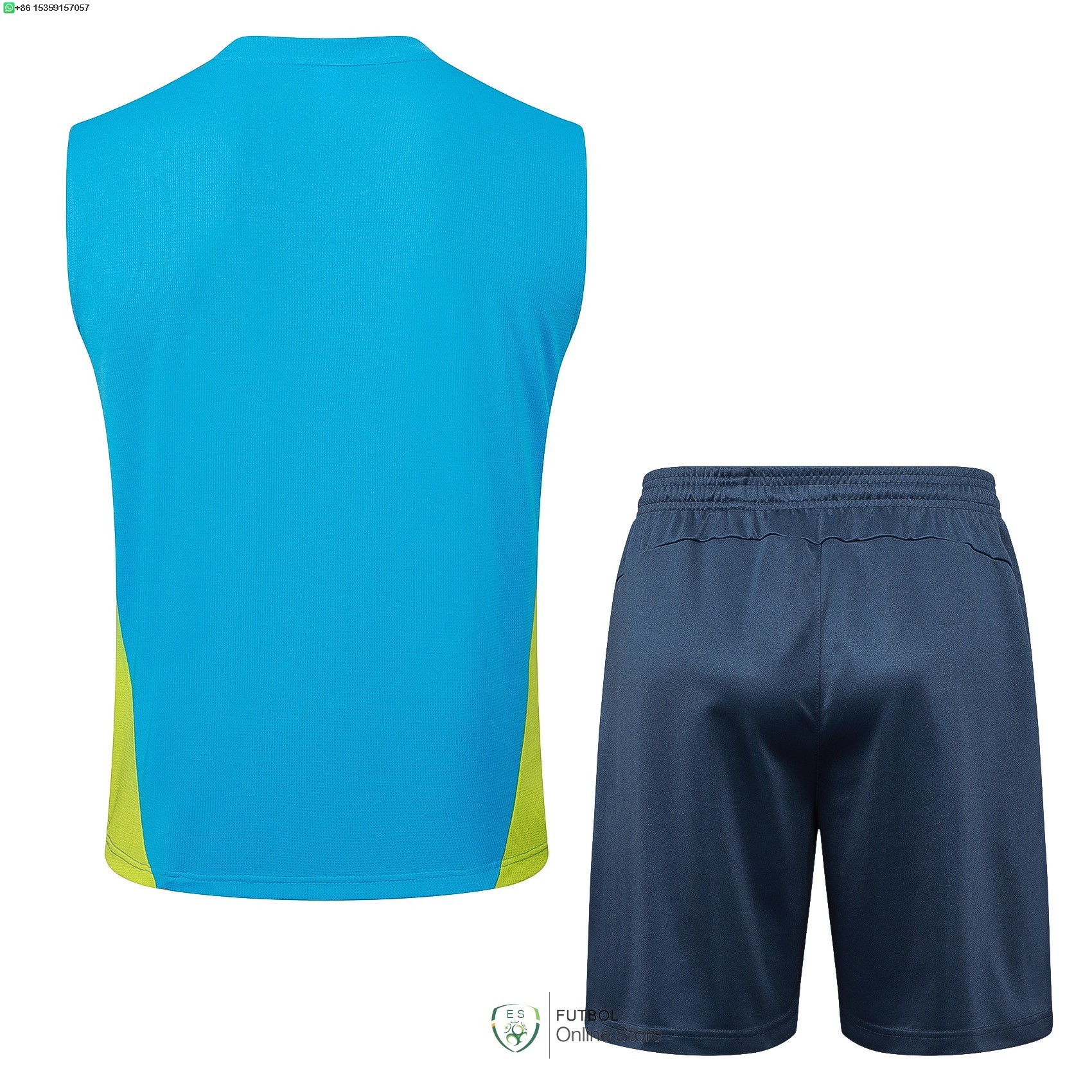 Entrenamiento Sin Mangas Conjunto Completo Manchester City 24/2025 Azul Verde Gris