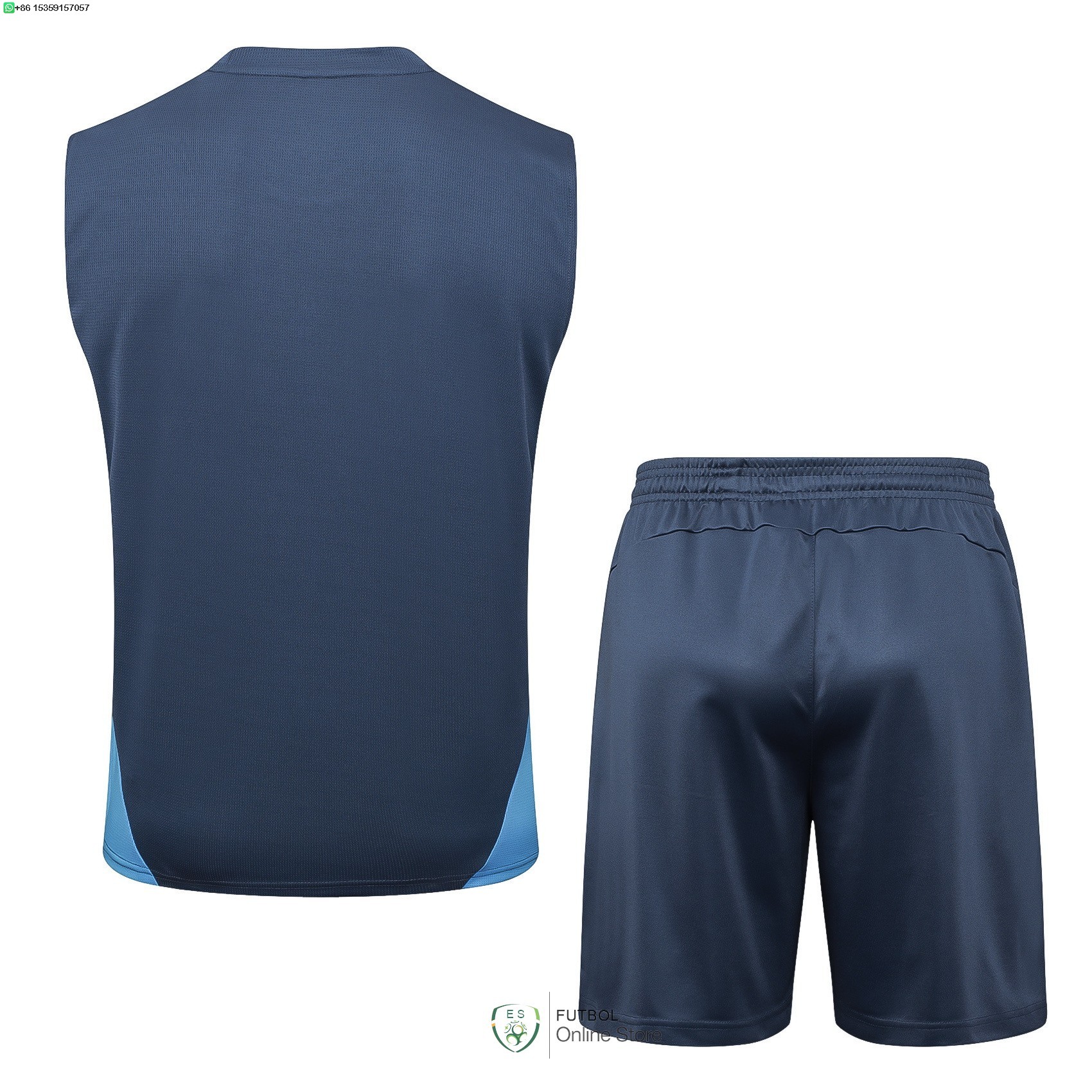 Entrenamiento Sin Mangas Conjunto Completo Manchester City 24/2025 Gris Azul