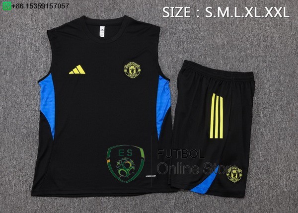 Entrenamiento Sin Mangas Conjunto Completo Manchester United 25/2026 Negro Amarillo