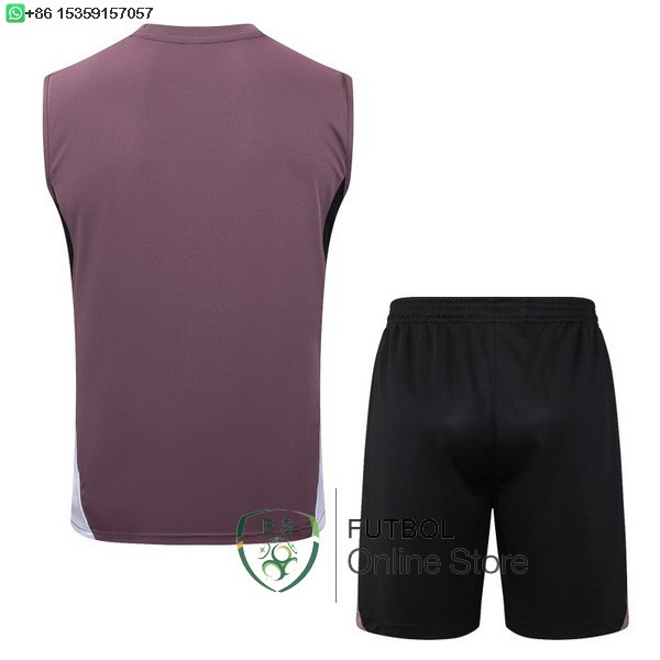 Entrenamiento Sin Mangas Conjunto Completo Manchester United 25/2026 Purpura Negro
