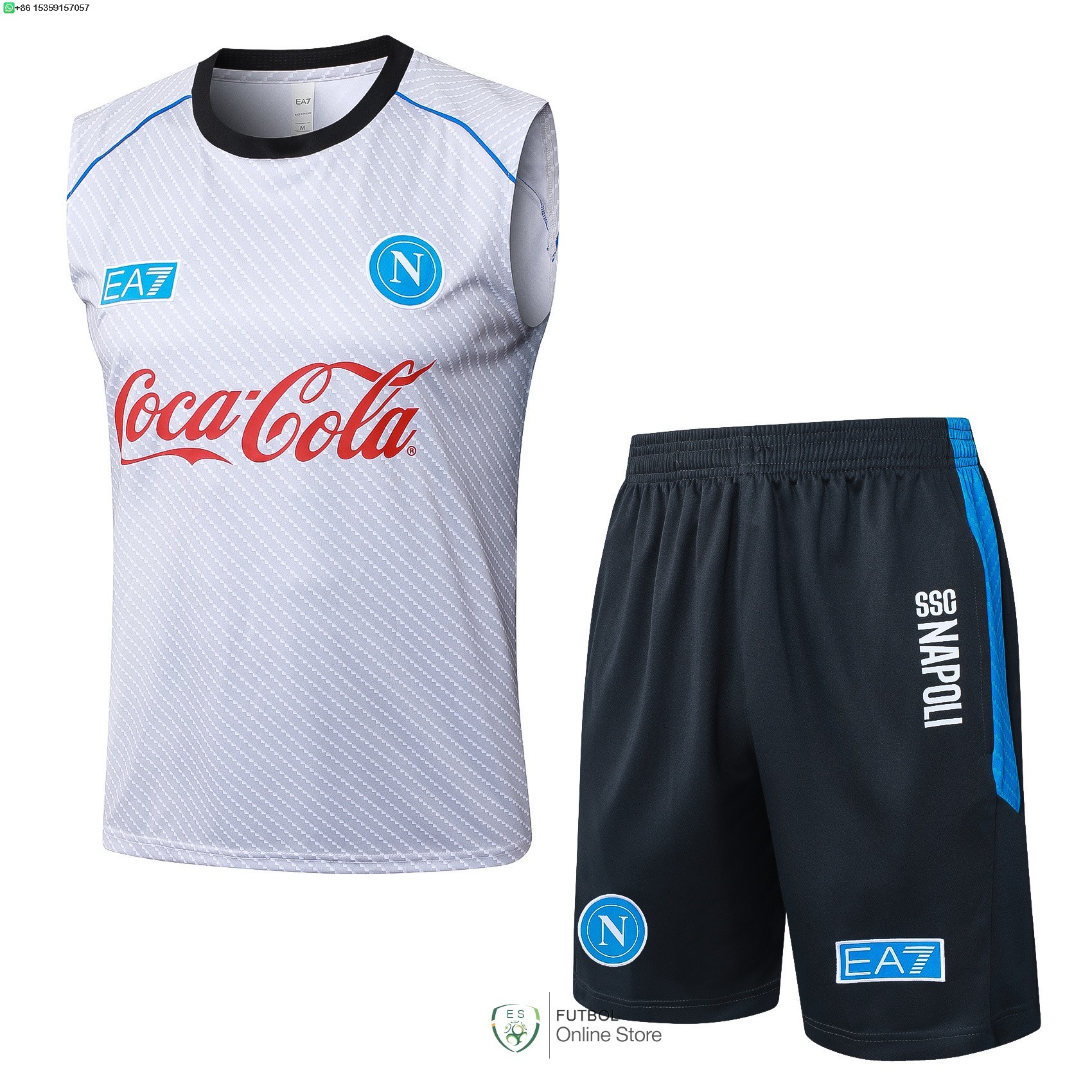 Entrenamiento Sin Mangas Conjunto Completo Napoli 25/2026 Blanco Rojo Azul Entrenamiento Sin Mangas Conjunto Completo Napoli 25/2026 Blanco Rojo Azul