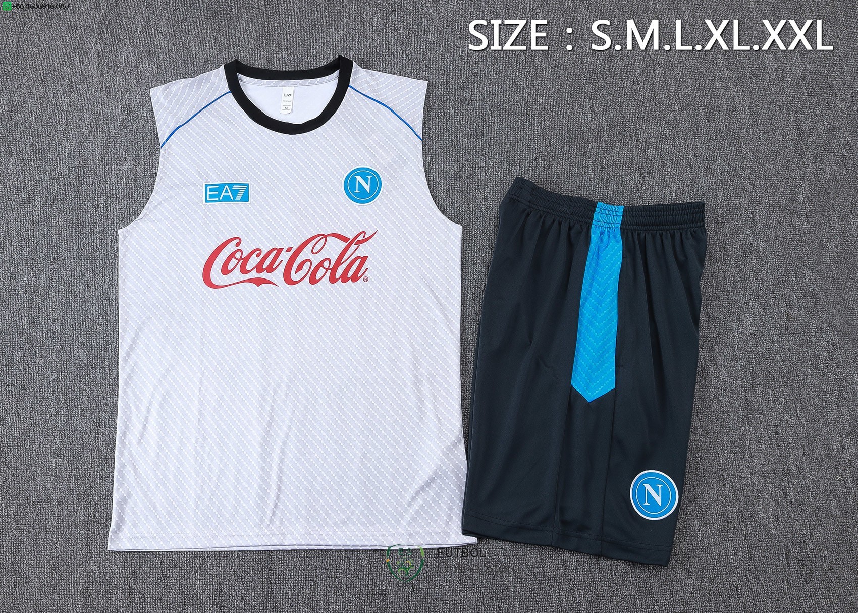 Entrenamiento Sin Mangas Conjunto Completo Napoli 25/2026 Blanco Rojo Azul