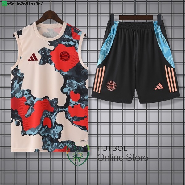 Entrenamiento Sin Mangas Conjunto Completo Ninos Bayern Munich 25/2026 Amarillo Rojo Negro