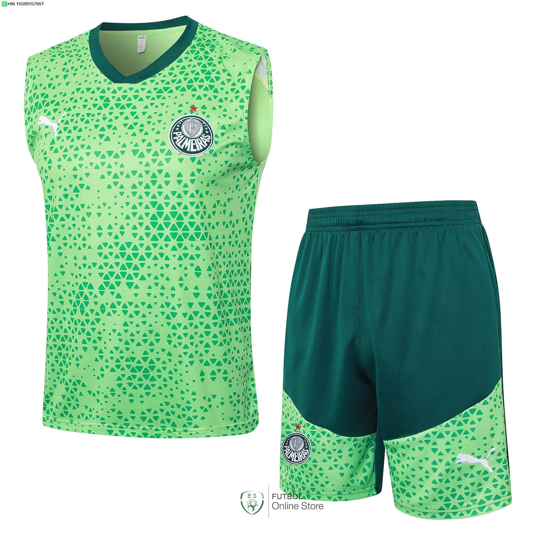 Entrenamiento Sin Mangas Conjunto Completo Palmeiras 25/2026 Verde