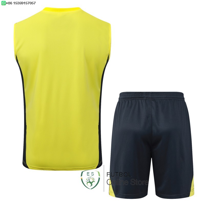 Entrenamiento Sin Mangas Conjunto Completo Real Madrid 25/2026 Amarillo Gris