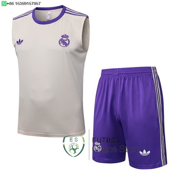 Entrenamiento Sin Mangas Conjunto Completo Real Madrid 25/2026 Amarillo Purpura
