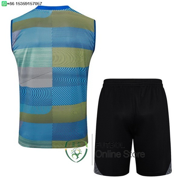 Entrenamiento Sin Mangas Conjunto Completo Real Madrid 25/2026 Azul Amarillo Negro