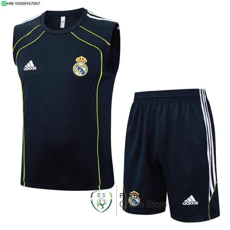 Entrenamiento Sin Mangas Conjunto Completo Real Madrid 25/2026 Azul Marino Verde