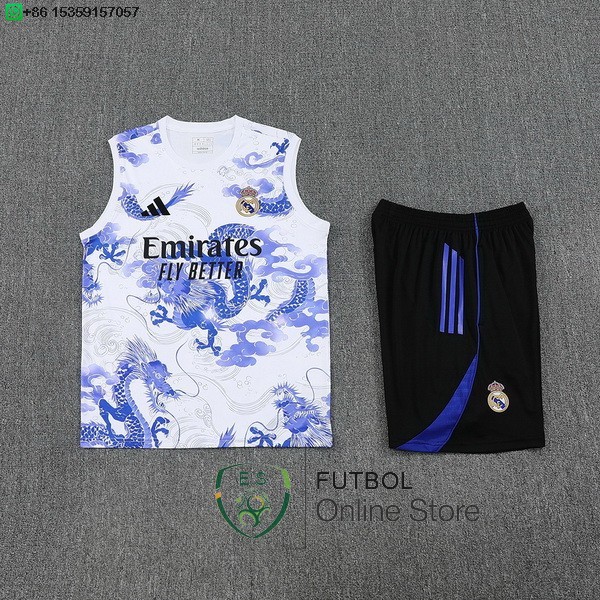 Entrenamiento Sin Mangas Conjunto Completo Real Madrid 25/2026 Blanco Purpura