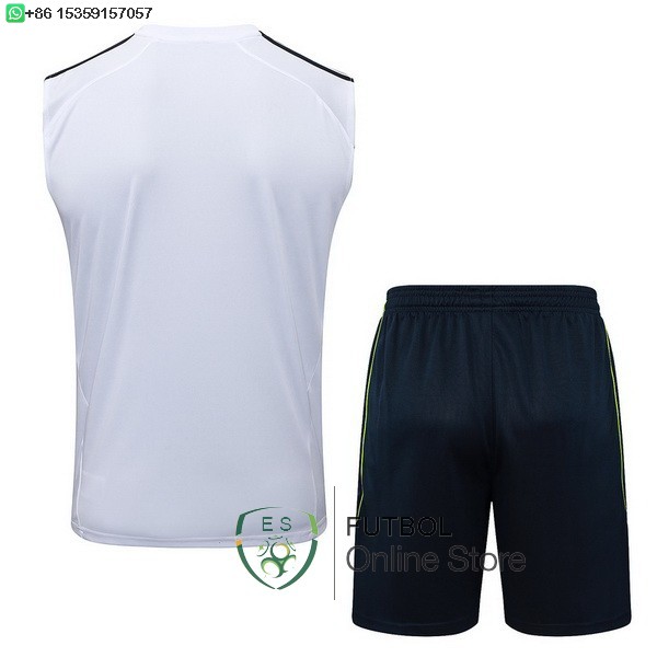 Entrenamiento Sin Mangas Conjunto Completo Real Madrid 25/2026 Blanco Verde Azul