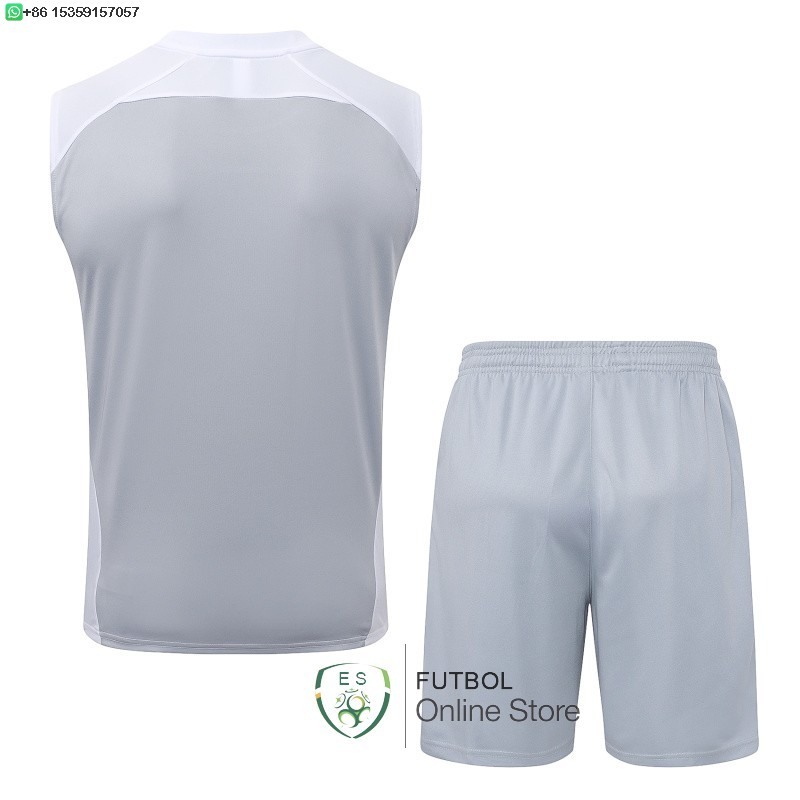 Entrenamiento Sin Mangas Conjunto Completo Real Madrid 25/2026 Gris Blanco