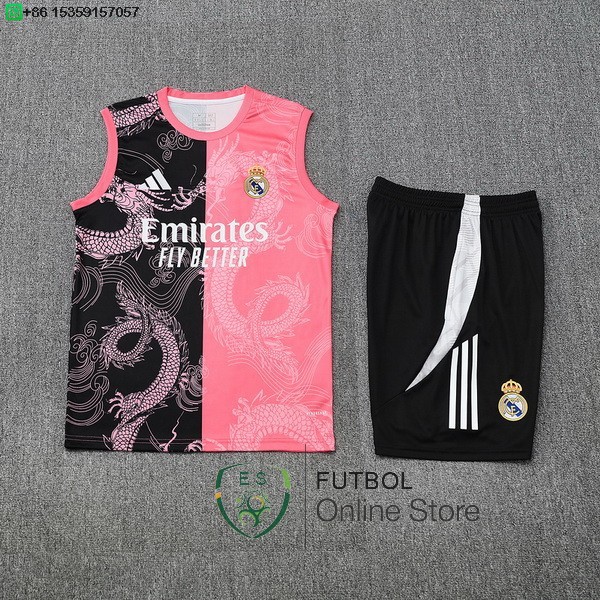 Entrenamiento Sin Mangas Conjunto Completo Real Madrid 25/2026 Negro Rosa