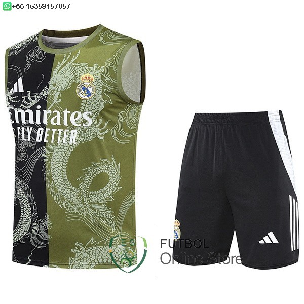 Entrenamiento Sin Mangas Conjunto Completo Real Madrid 25/2026 Negro Verde