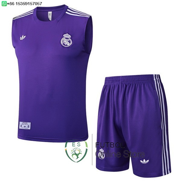 Entrenamiento Sin Mangas Conjunto Completo Real Madrid 25/2026 Purpura