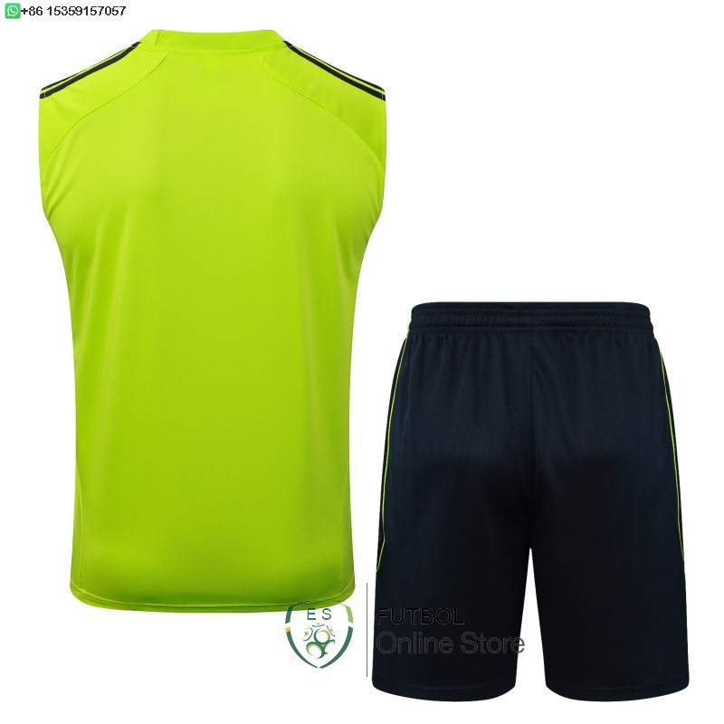 Entrenamiento Sin Mangas Conjunto Completo Real Madrid 25/2026 Verde Negro
