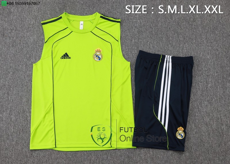 Entrenamiento Sin Mangas Conjunto Completo Real Madrid 25/2026 Verde Negro